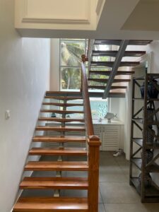 Metal Staircase with Wooden Top